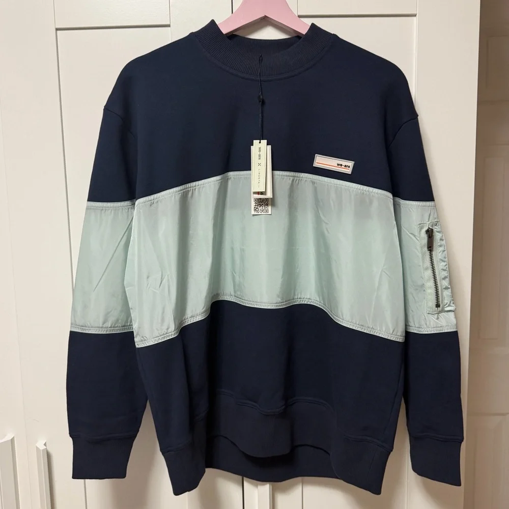 WE-AR4 Mixed Up Navy and Light Gray Sweatshirt - Picture 3 of 4